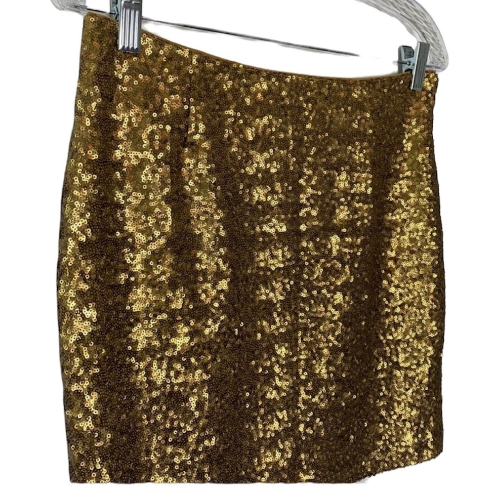 Cache Gold Sequin Mini Skirt